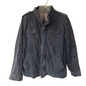 Levi Strauss & Co. Mens XL Black Sherpa Lined Military Jacket Coat